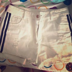 White denim shorts